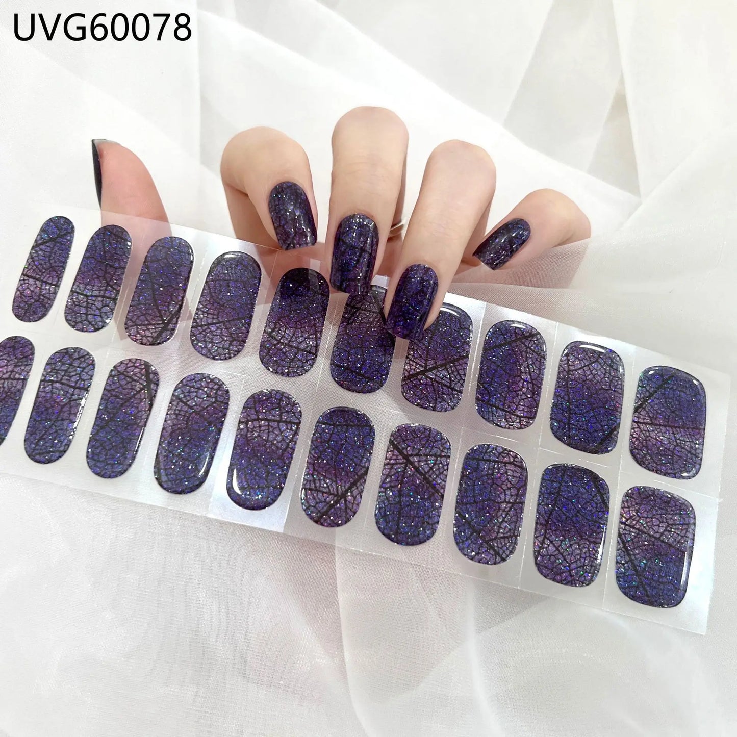 Stick-On Adhesive Semi-Cured Gel Nail Waterproof Long Lasting  (UV Lamp Needed)