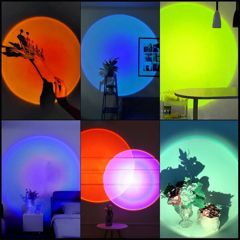 USB LED Sunset Lamp Night Light Projector Photography Ambience Lamp