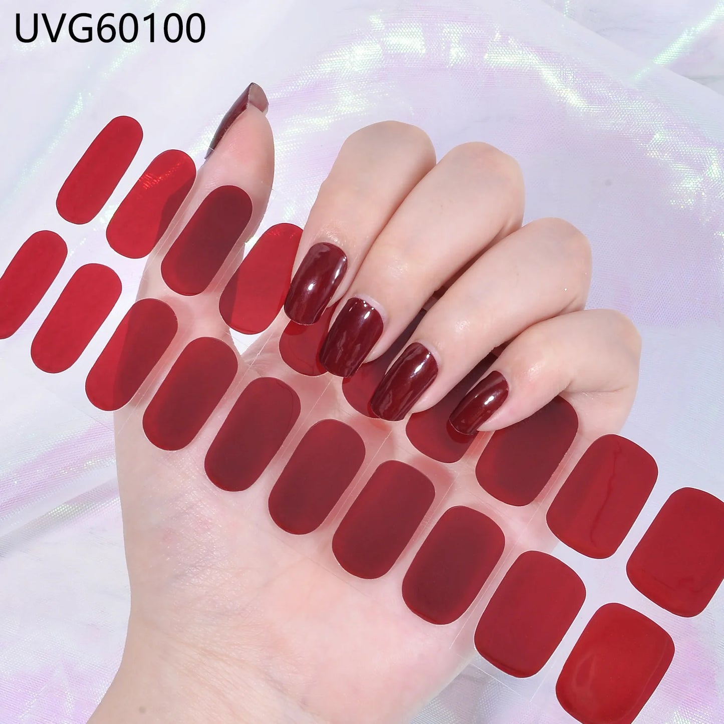 Stick-On Adhesive Semi-Cured Gel Nail Waterproof Long Lasting  (UV Lamp Needed)