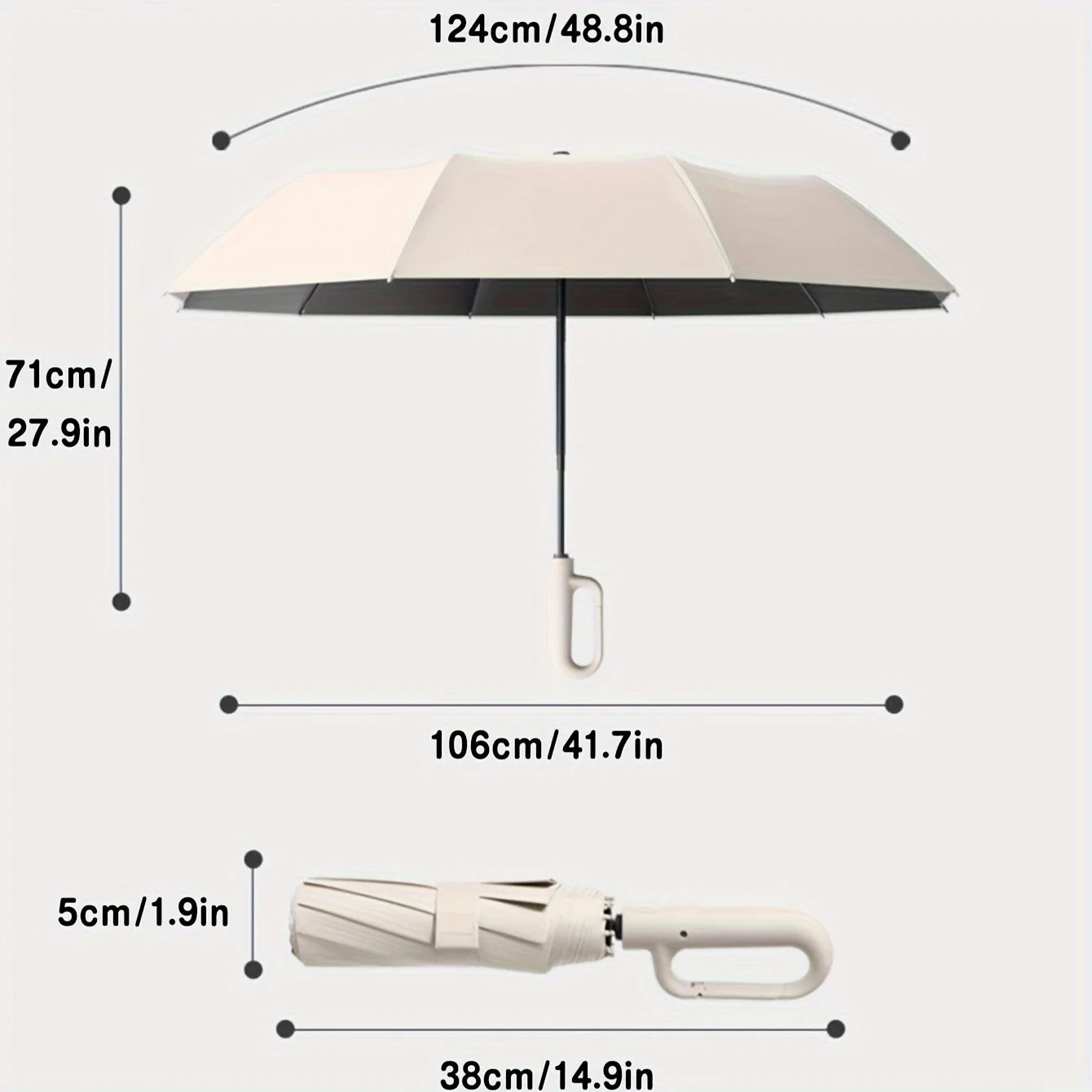 Windproof 105CM Reinforced Automatic Folding Umbrella