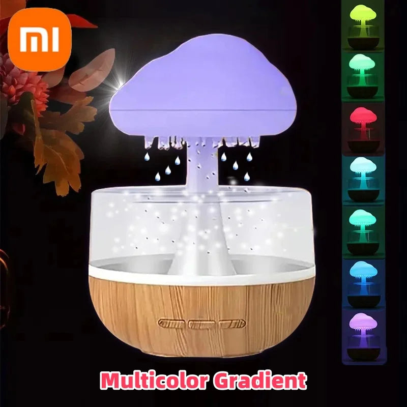 Mushroom Rain Cloud Humidifier Atmosphere Lamp Night Light Essential Oils