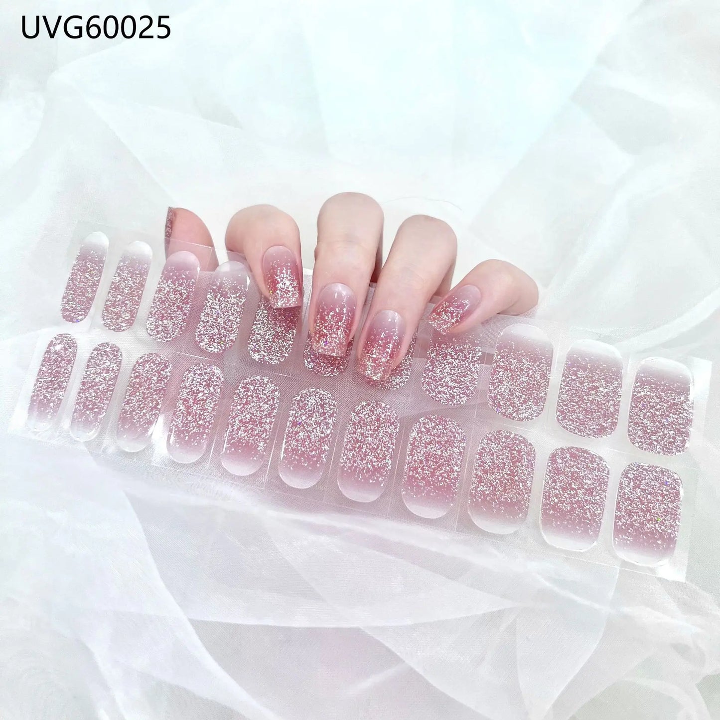 Stick-On Adhesive Semi-Cured Gel Nail Waterproof Long Lasting  (UV Lamp Needed)