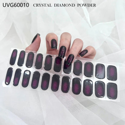 Stick-On Adhesive Semi-Cured Gel Nail Waterproof Long Lasting  (UV Lamp Needed)