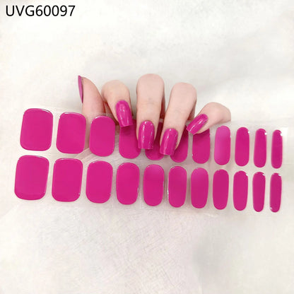 Stick-On Adhesive Semi-Cured Gel Nail Waterproof Long Lasting  (UV Lamp Needed)