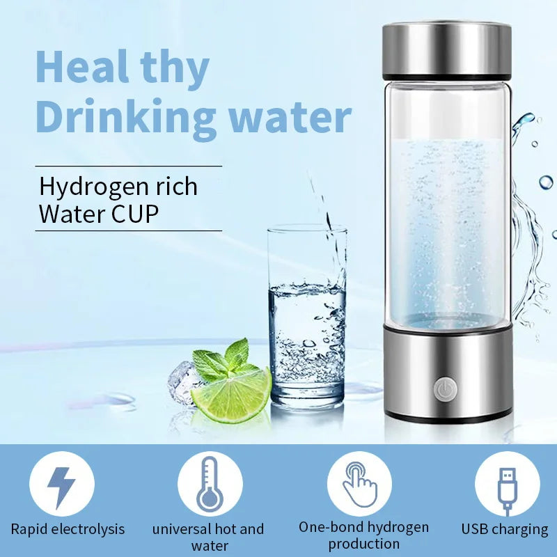 Hydrogen Water Bottle Portable Electric Bottle Titanium Quality Cup USB