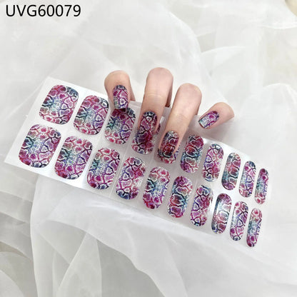 Stick-On Adhesive Semi-Cured Gel Nail Waterproof Long Lasting  (UV Lamp Needed)