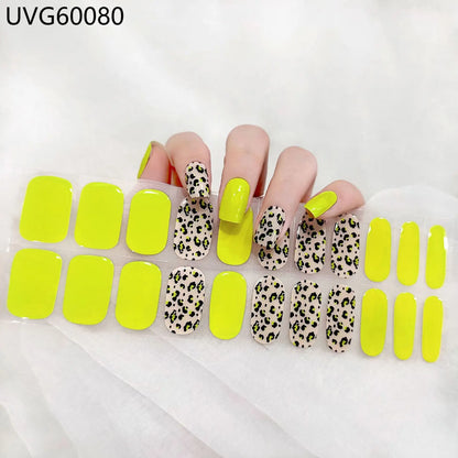 Stick-On Adhesive Semi-Cured Gel Nail Waterproof Long Lasting  (UV Lamp Needed)