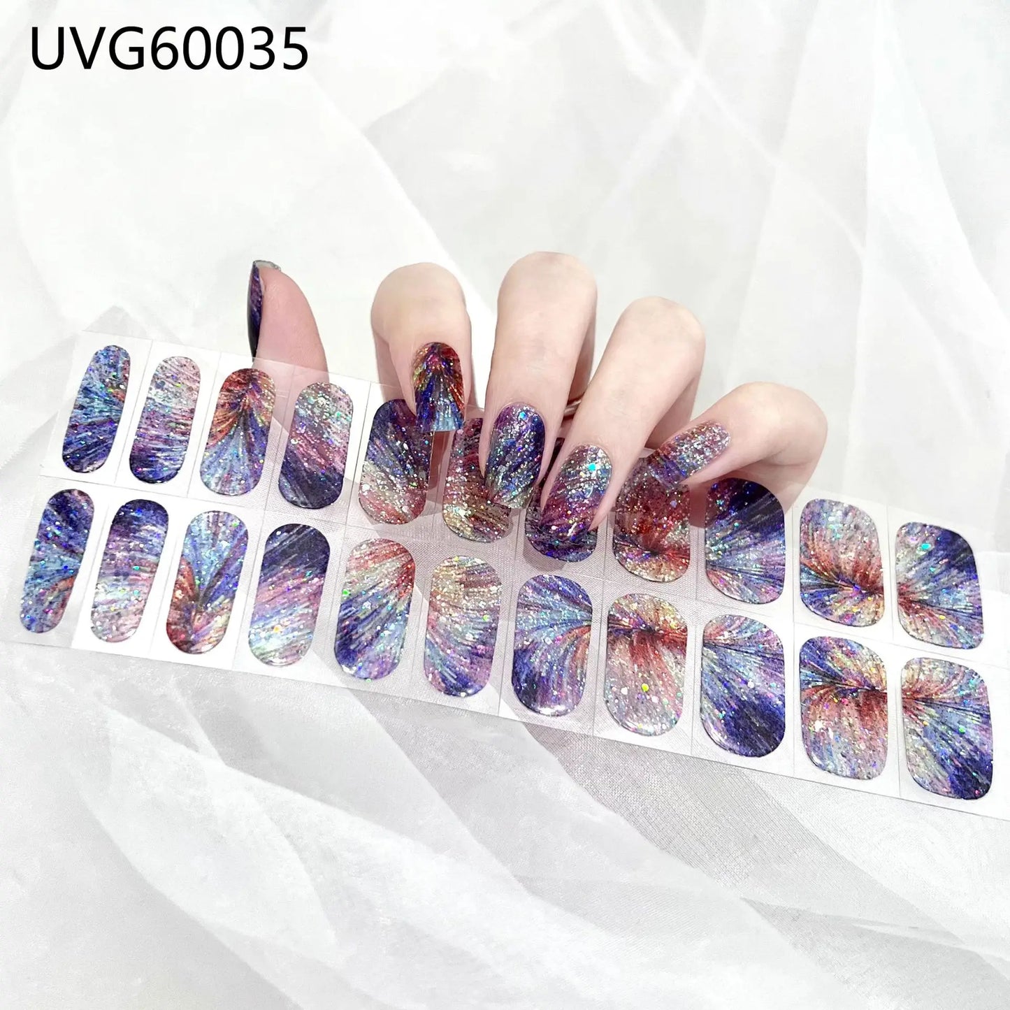 Stick-On Adhesive Semi-Cured Gel Nail Waterproof Long Lasting  (UV Lamp Needed)