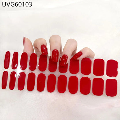 Stick-On Adhesive Semi-Cured Gel Nail Waterproof Long Lasting  (UV Lamp Needed)